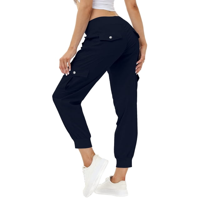 Pantalones cargo MoFiz para mujer, ligeros, para exteriores, color azul marino, talla L