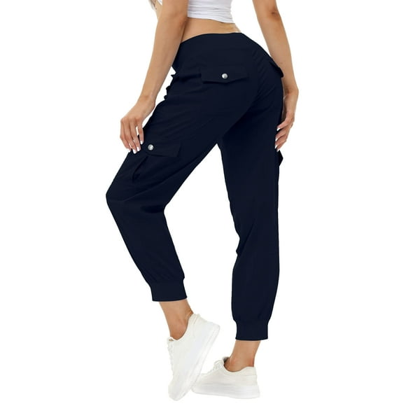 Pantalones cargo MoFiz para mujer, ligeros, para exteriores, color azul marino, talla M