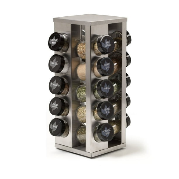 Kamenstein Heritage 20Jar Revolving PreFilled Countertop Spice Rack