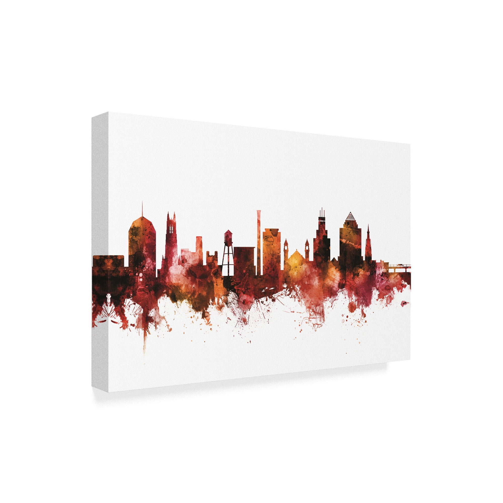 Trademark Fine Art 'Durham North Carolina Skyline Red' Canvas Art by Michael Tompsett