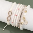 thumbnail image 3 of COLORFUL BLING 6Pcs Set Love Heart Infinite Crystal Bead Stretch Pendant Bracelets for Women Girls Stackable Bohemian Charm Jewelry Boho Summer Beach Holiday Valentine’s day Rope Adjustable, 3 of 4