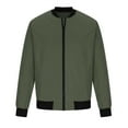 thumbnail image 3 of BinBiL Men Bomber Jacket Lightweight Windbreaker Jackets Casual Softshell Flight Fashion Winter Fall Coat with Pocket Army Green L(L), 3 of 6