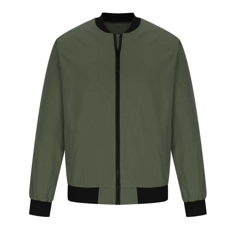Xysaqa Mens Casual Lightweight Zip Up Bomber Jackets Solid