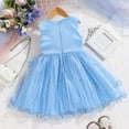 thumbnail image 5 of SERTG Girls' Sequin Formal Tank Dress with Layered Bow and Sheer Detail Sleeveless Playful Skirt Outfit for Children 3-10 Years(Light Blue,9 Years), 5 of 5