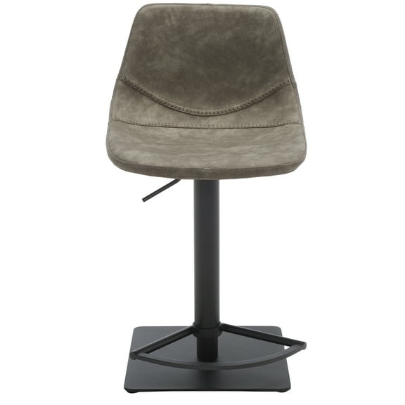 SAFAVIEH Kynlee Gas Lift Tufted Barstool, Grey/Black (18.5 in. W x 17.75 in. D x 32.25/42.25 in. H)