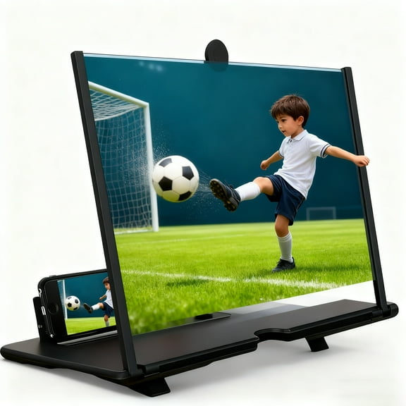 2025 New Upgrade Screen Magnifier, Mobile Phone Magnifier Screen, Mobile Phone Magnifier Projector Screen, Foldable Design for Bedside & Travel (Black, 10 in)