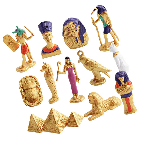 12 Pieces Realistic Ancient Egypt Miniature Figures for Learning and Decoration Purposes