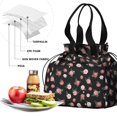 thumbnail image 4 of Pioneer Flower Floral Print Pattern Drawstring Lunch Bag Women - Drawstring Lunch Bag Insulated for Work Office - Stain-Resistant Large Lunchbags for Women with Multi-Pockets, 4 of 6