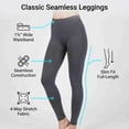 thumbnail image 3 of COUVER Women's Seamless 4-Way Stretch Performance Yoga Leggings, Coral, 3 of 7
