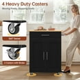 thumbnail image 3 of Kitchen Island with Storage - Mobile Rolling Kitchen Island Cart with Wheels, Large Drawer, Adjustable Shelf & Towel Rack, Space-Saving Black Kitchen Organizer for Dining Room & Small Spaces, 3 of 7