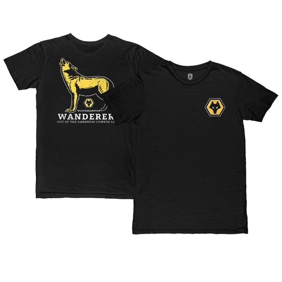 Men's 1863FC  Black Wolverhampton Wanderers Darkness Cometh Light Wolf Slub T-Shirt