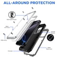thumbnail image 3 of Case Compatibility with iPhone 16 Pro Case 6.3 '' 2024 Heavy Duty Protection Dustproof Rugged Military Grade Metal Built in Screen Protector Kickstand Armor Phone case,Sliver, 3 of 10
