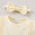 thumbnail image 6 of Ticikt Baby Girl Clothes Summer Romper Dress Sleeveless Bodysuit Jumpsuit with Headband Toddler Outfits,Color:Yellow,Size:3-6 Months, 6 of 9