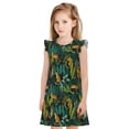 thumbnail image 1 of Vsdgher Jungle Léopard Jaune pour Filles Chemises de Nuit Manches Courtes à Volants Robe de Nuit Pyjama pour Fête Pyjama-TG, 1 of 6