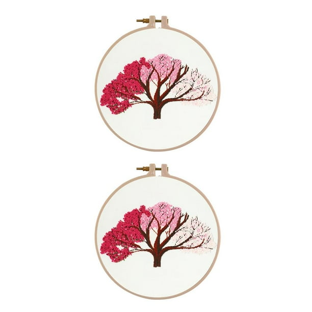 Kearding Juego de bordado con patrón de plantas y flores para manualidades, herramientas de costura, tela de bordado impresa, Kit de bordado redondo, Kit Type5 NO5 Kearding CBP129655