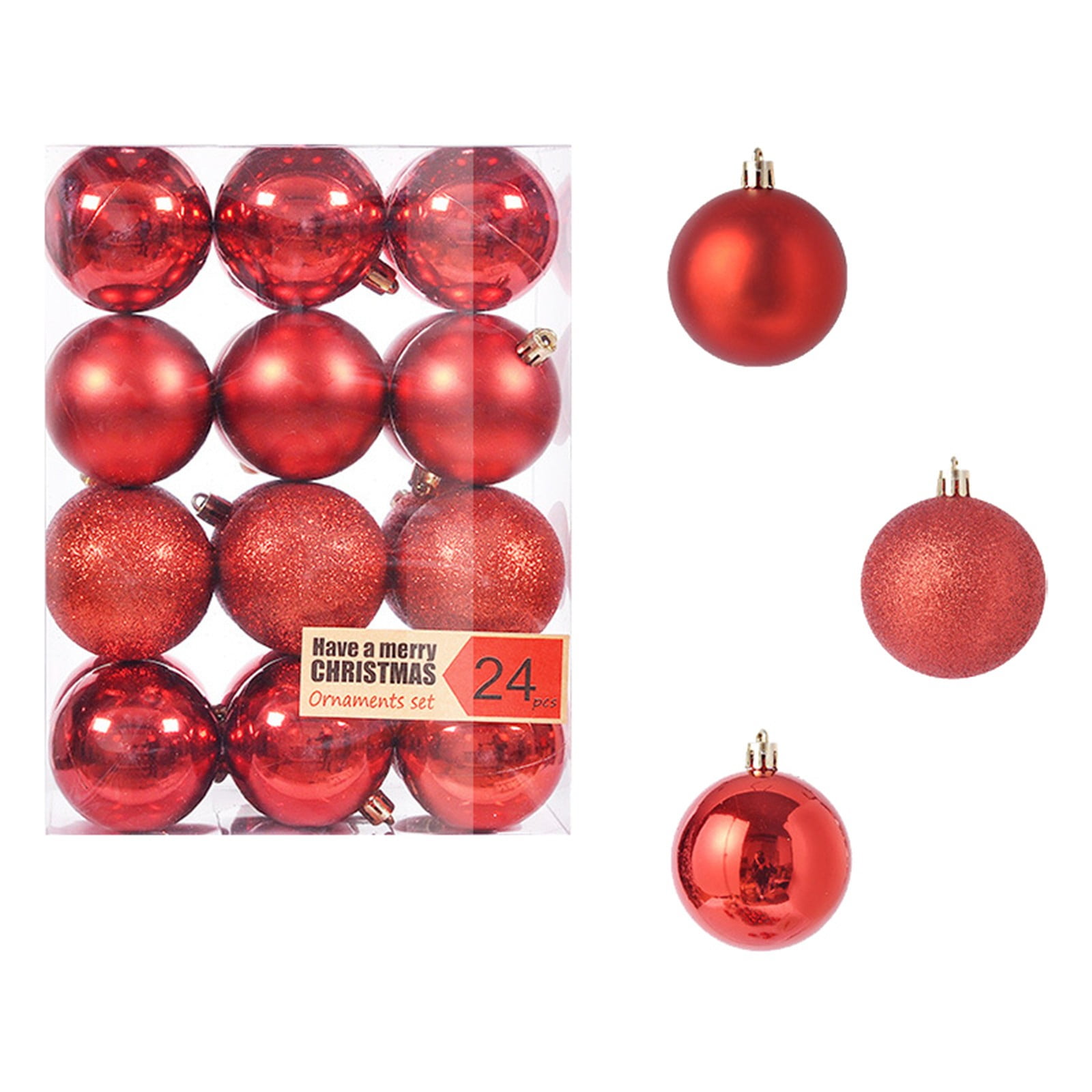 Youmylove Christmas Tree Ornaments Ball 24Pcs Christmas Decorations