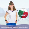 thumbnail image 6 of Uxcell Sweat Band Set Sports Terry Cloth Headband Wristband Set 7"x2" Moisture Wicking Sweat Absorbing Head Band Red/Green, 6 of 7
