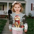 thumbnail image 4 of Xixirimido Cat Snow Christmas Theme Print Toddler Girls Casual Sweatshirt Long Sleeve Pullover with Ruffle Shoulder Graphic Crewneck Sweater for Fall & Winter, for 7-8Y, 4 of 7