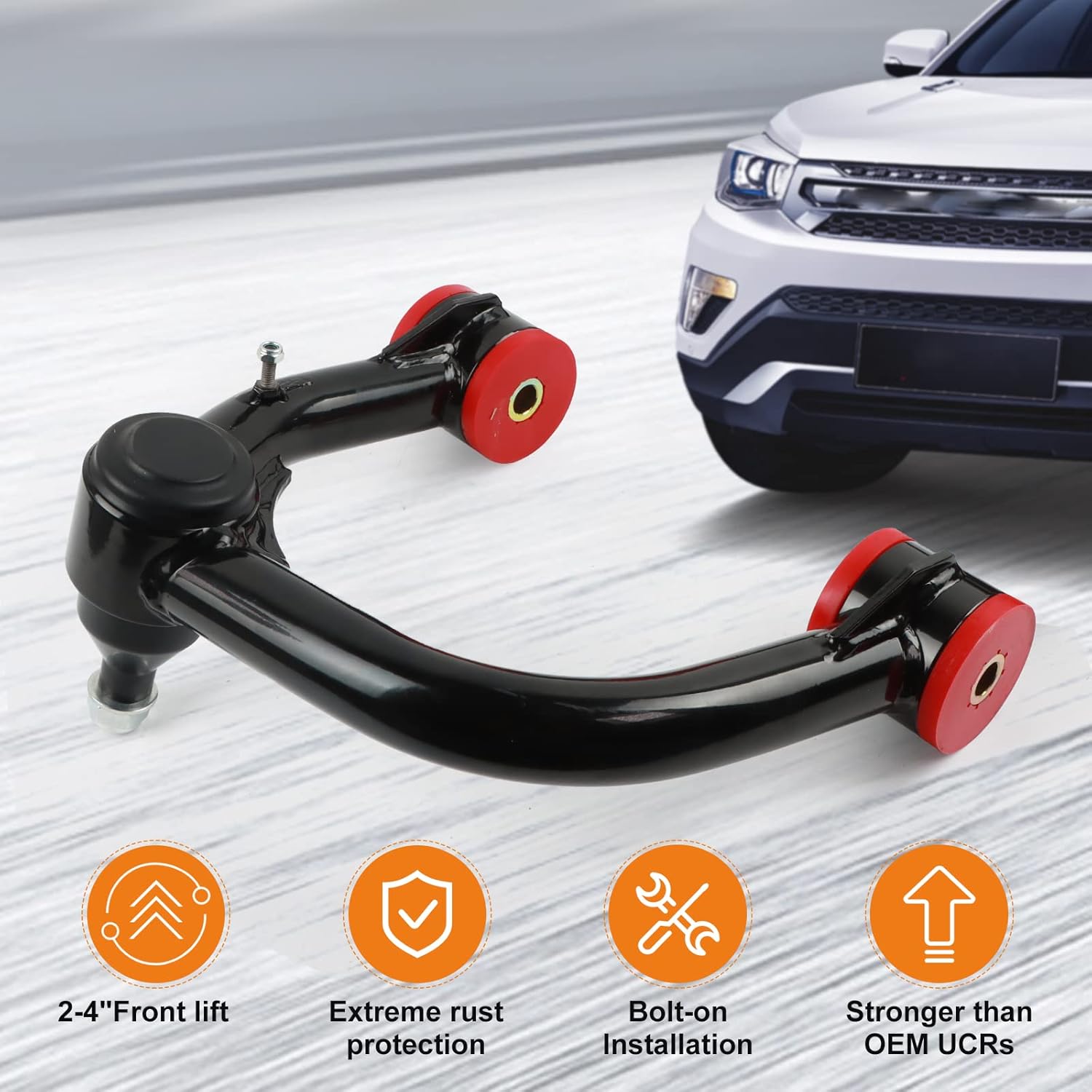 PANGOLIN 2Pcs 2-4" Lift Front Upper Control Arms Fits for 2005-2022 Toyota Tacoma Control Arms Adjustable Suspension Control Arms with Ball Joint