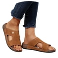 thumbnail image 3 of Womens Arch Support Slide Sandals Comfortable Breathable Slip On Round Toe Orthotic Flat Beach Slides For Daily Casual Walking Vacation Holiday, 3 of 6