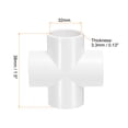thumbnail image 2 of Uxcell Fitting 1-1/4" 4 Way Connector Furniture Build Grade Pipe Coupling, White, 2 of 6