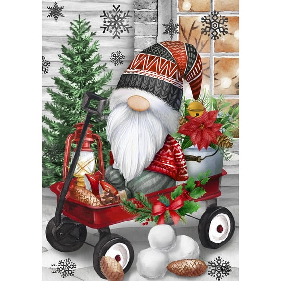 Briarwood Lane Winter Garden Flag 12x18 For Outdoor Wagon Gnome For Winter Garden Flag Flags For Outside