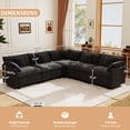 thumbnail image 2 of BedLuxury 111.5” Modular Sectional Sofa with Corner Seat, Modern Chenille Deep Seat Couches for Living Room, Office, 5-Seat, Black, 2 of 7