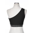 thumbnail image 5 of Eandarui Women Shiny Lyrical Dance Top One Shoulder Crop Top Lady Modern Contemporary Dancewear Black M, 5 of 6