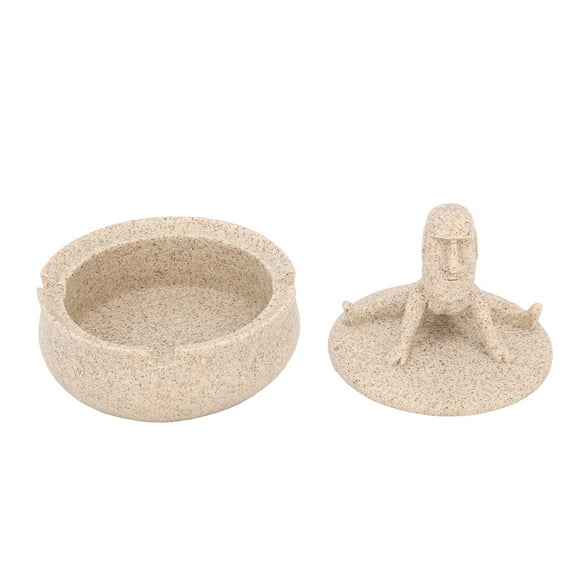 Ashtray Resin Easter Island Moai Statue Ashtray Decorative Quirky Moai Ashtray Home Decor Table Desktop Ornament With Lid