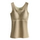 thumbnail image 1 of Sonducket Ropa interior térmica de invierno para mujer, Top de alta elasticidad para mantener el calor, chaleco básico adelgazante informal, accesorio de Camisetas sin mangas Caqui L Sonducket AP013374-17, 1 of 6