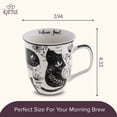 thumbnail image 4 of Karma Gifts - Taza bohemia de 16 onzas en blanco y negro para gatos, bonita taza de café y té, tazas de café de cerámica para mujeres y hombres, 4 of 7