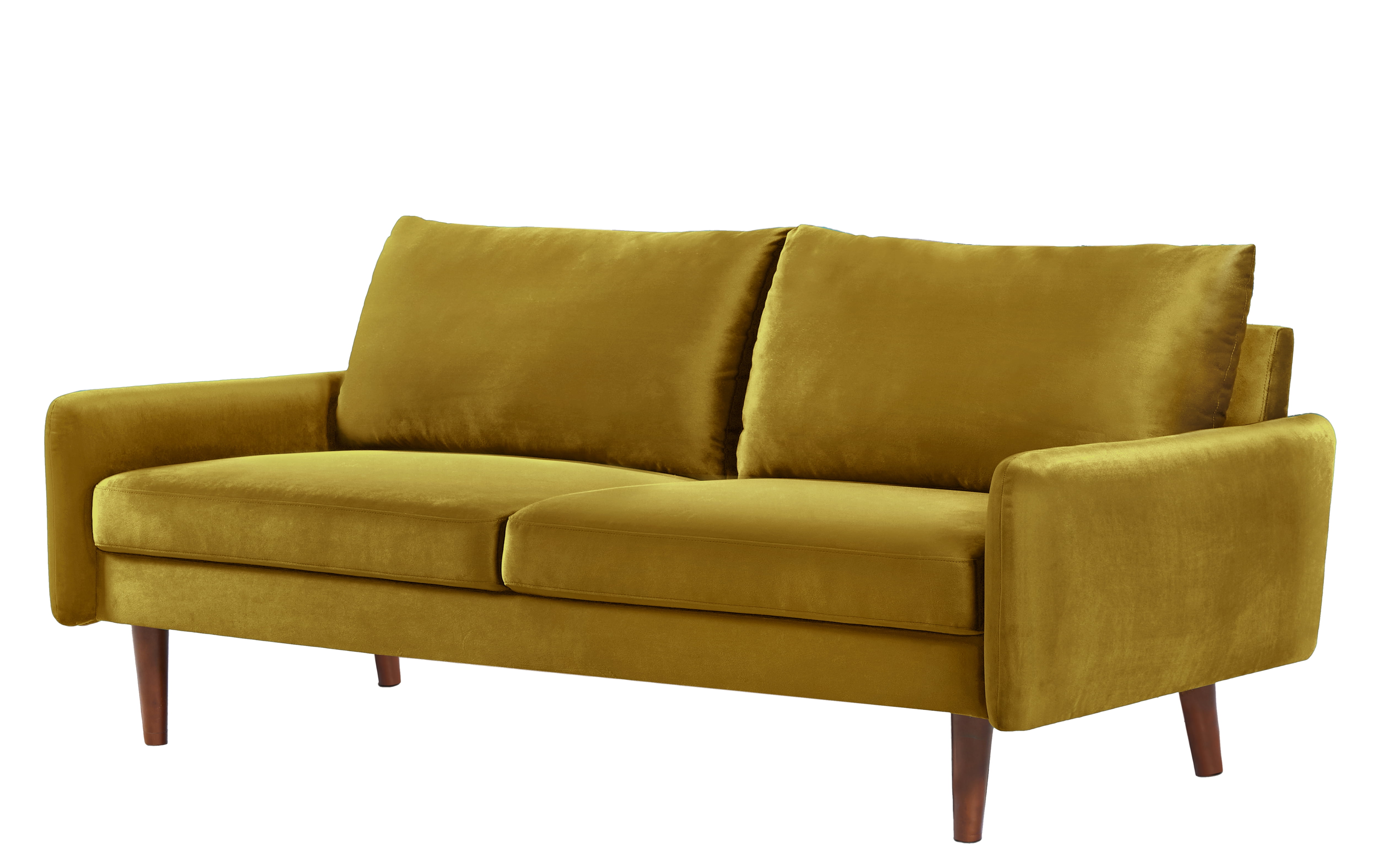 US Pride Furniture Maryellen 70''W Velvet Sofa, Yellow