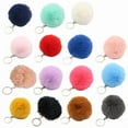 thumbnail image 4 of 3 Inch Fluffy Plush Pom Pom Keychain Faux Fur Pompoms Ball Pendant Charm for Key Ring for Women Girls Jewelry Bag Access, 4 of 10