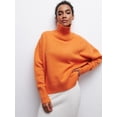 thumbnail image 3 of Suéter de cuello alto para mujer, Jersey de punto de manga larga, sólido, grueso, cálido, informal, básico, Tops, Otoño e Invierno, 3 of 4