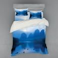 thumbnail image 2 of Ambesonne Blue Bedding Set 3 Pcs, Sunrise Raft River Scenery, Twin, Royal Blue Aqua, 2 of 3