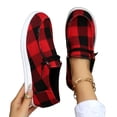 thumbnail image 6 of Womens Printed Canvas Casual Loafers, Decorative Lace Up Lightweight Flats, Comfortable Daily Walking Footwear Red 39, 6 of 6