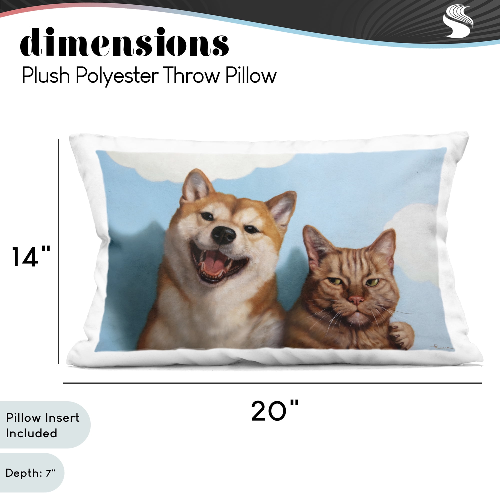 Stupell Industries Adopted Brother Dog & Cat Decorative Printed Throw Pillow, design by Lucia Heffernan, 14 x 7 x 20