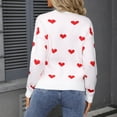 thumbnail image 4 of HOMBOM Fall Sweaters for Women Knit Winter Crew Neck White Xmas Heart Womens Tops Pullover, 4 of 9