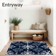 thumbnail image 3 of ODIKA 5'x7' Machine Washable Non-Slip Area Rug, Festive Snowflake Winter Wonderland Semi Circle Welcome Entryway High Traffic Rug, Blue, 509122, 3 of 7