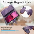 thumbnail image 5 of Feishell For iPhone 13 Pro Max Wallet [Support Magsafe Charger] Magnetic Detachable Flip Leather Phone Case with Card Slots[RFID Blocking], Zipper Bag, Kick-Stand For iPhone 13 Pro Max, Purple, 5 of 13