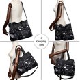 thumbnail image 5 of Women's Lightweight Floral Top Handle Handbag Multi-pockets Nylon Work Totes Water Resistant Travel Crossbody Shoulder Bag, 5 of 10