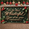 thumbnail image 2 of Festive Design Christmas Banner Decorative Holly Winter Snowflakes for Holiday Celebration Indoor Decoration Festive Background, 2 of 8