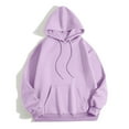thumbnail image 2 of Outfmvch Chandails à Capuchon pour Femmes Chandail à Capuchon Mode Féminine Imprimé Lettre Col Rond Manches Longues Sweat à Capuche Hauts Pull Chandails à Capuchon pour Femmes Violet L, 2 of 9