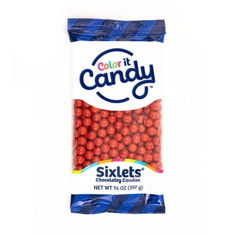 Color It Candy Red Decorative Candy Buffet Sixlets, 14 oz