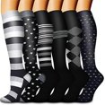 thumbnail image 1 of Calcetines de compresión para circulación para mujeres y hombres: calcetines de soporte graduado hasta la rodilla para enfermeras, viajes y atletismo., 1 of 5