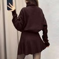 thumbnail image 5 of Karight Womens Skirt 2 Piece Sweater Set Long Sleeve Crewneck Sweaters Pleated Mini Skirt Knit Lounge Sets, 5 of 8