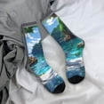 thumbnail image 5 of Vsdgher Tropical Paradise Window View Crew Socks for Men & Women, Breathable Casual Athletic Ankle Socks, 5 of 6