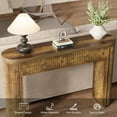 thumbnail image 6 of Tribesigns 47.24-Inch Oval Curved Console Table with Hidden Storage Drawers, Farmhouse Fluted Entryway Furniture for Living Room, Hallway, 6 of 7