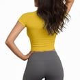 thumbnail image 2 of CUSTG Women Casual Shirts Summer Solid Color Short Sleeve Slim O-Neck T Shirt Athletic Training Tops Classic T-Shirt, 2 of 4