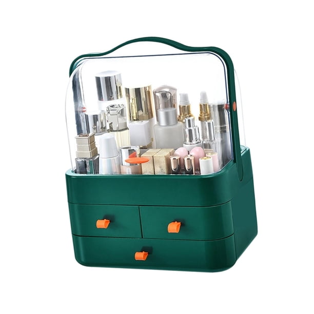 Organizador de escritorio con cajón Organizador de almacenamiento de maquillaje Cajones de almacenamiento Estuche de maquillaje Verde
